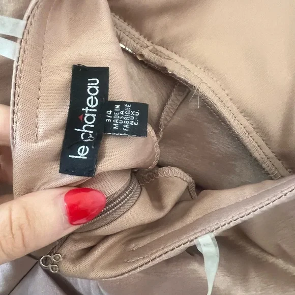 Le Chateau Strapless Dress in Bronze and Gold - Picture 3 of 3